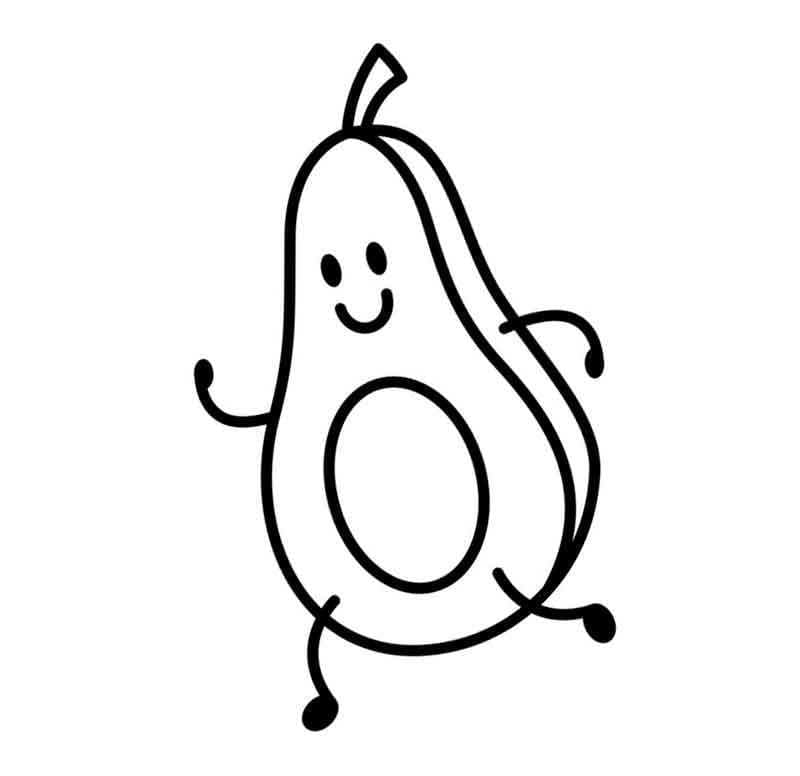 Fise de colorat cu Avocado de colorat p28