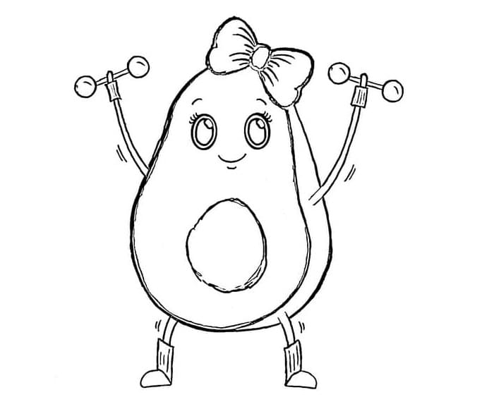 Fise de colorat cu Avocado de colorat p40