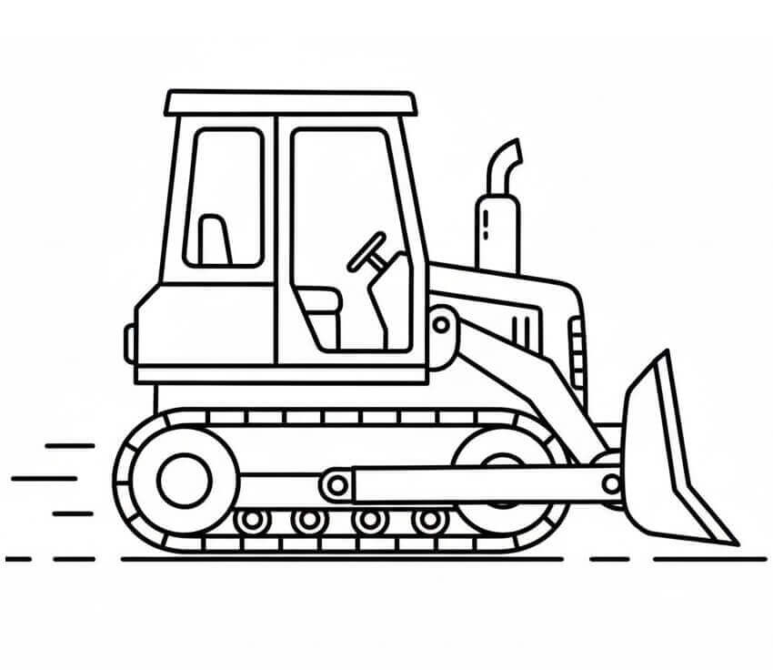 Fise de colorat cu Buldozer de colorat p03