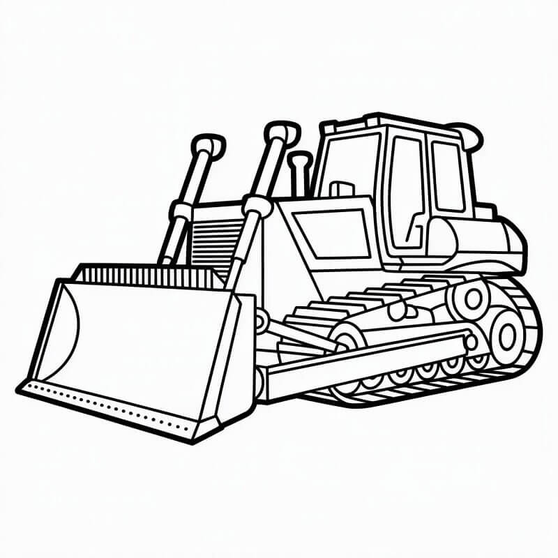 Fise de colorat cu Buldozer de colorat p06