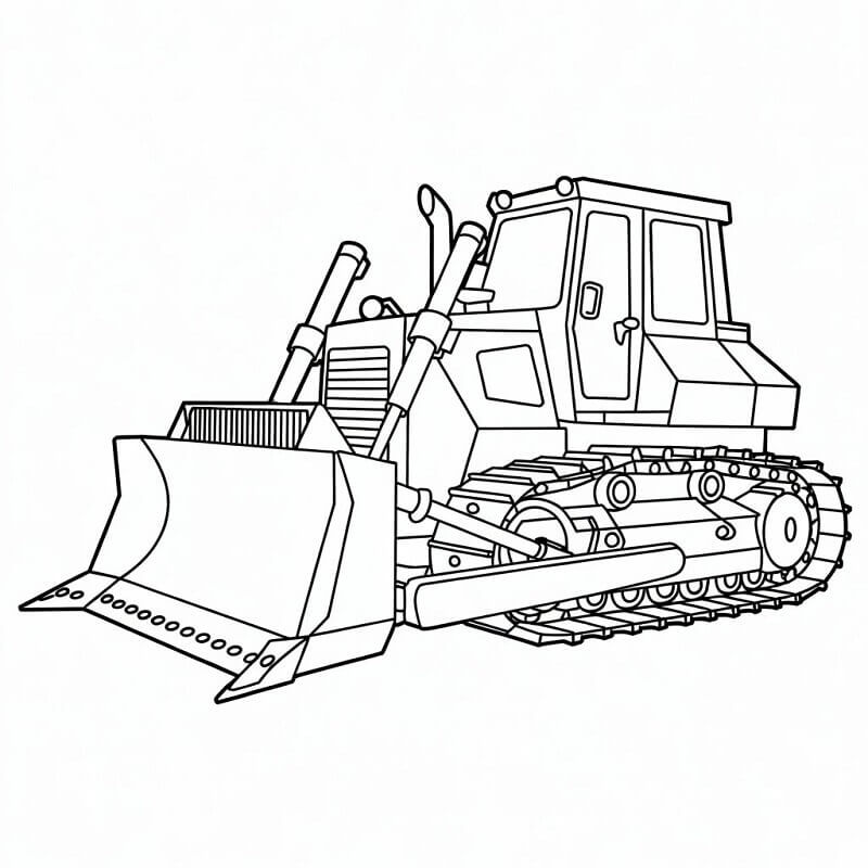 Fise de colorat cu Buldozer de colorat p08