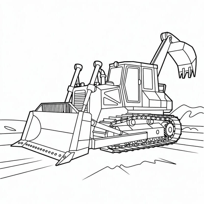 Fise de colorat cu Buldozer de colorat p09
