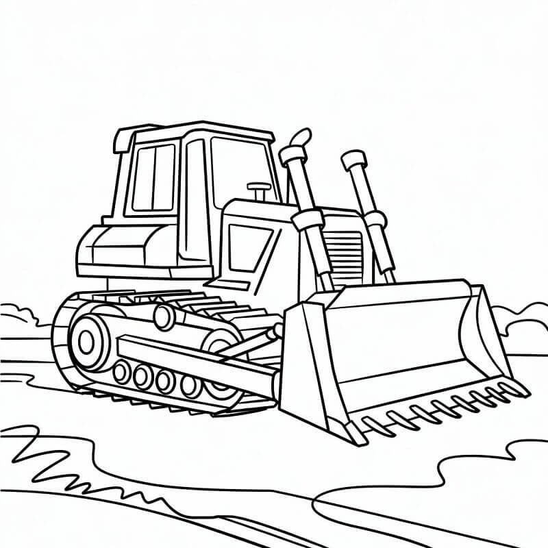 Fise de colorat cu Buldozer de colorat p11