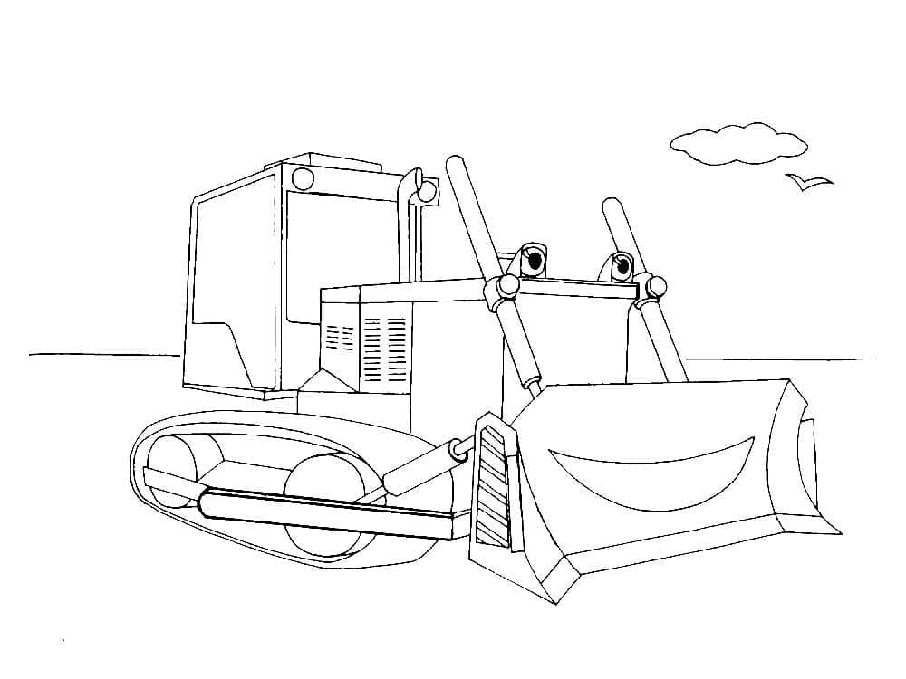 Fise de colorat cu Buldozer de colorat p19