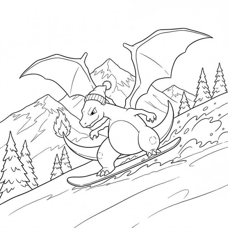 Fise de colorat cu Charizard de colorat p02