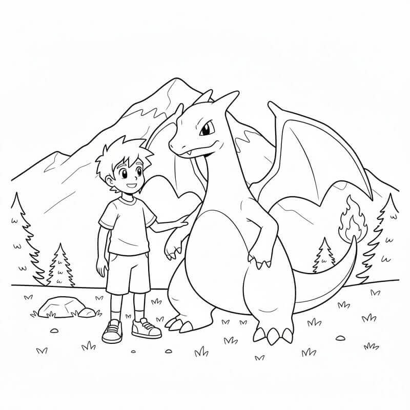 Fise de colorat cu Charizard de colorat p04