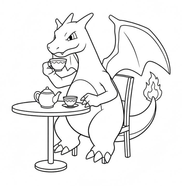Fise de colorat cu Charizard de colorat p05