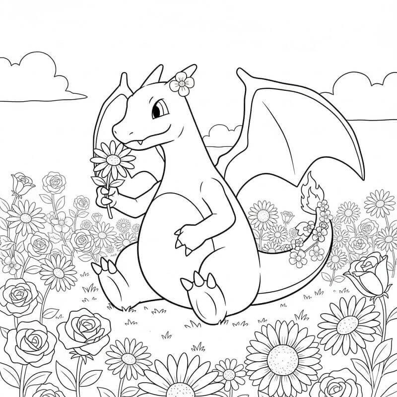 Fise de colorat cu Charizard de colorat p06