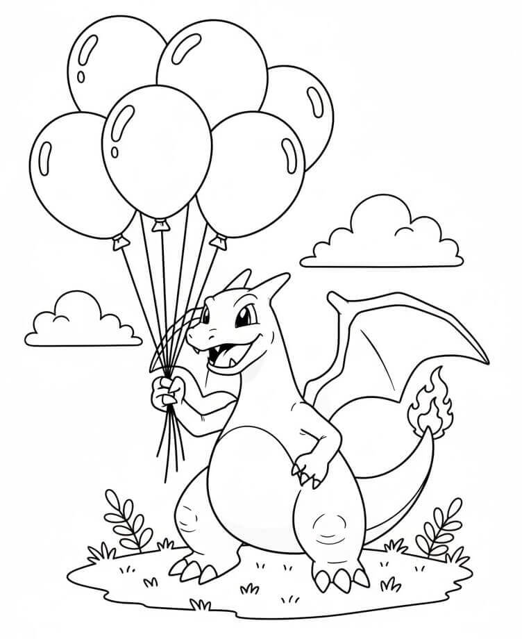 Fise de colorat cu Charizard de colorat p07