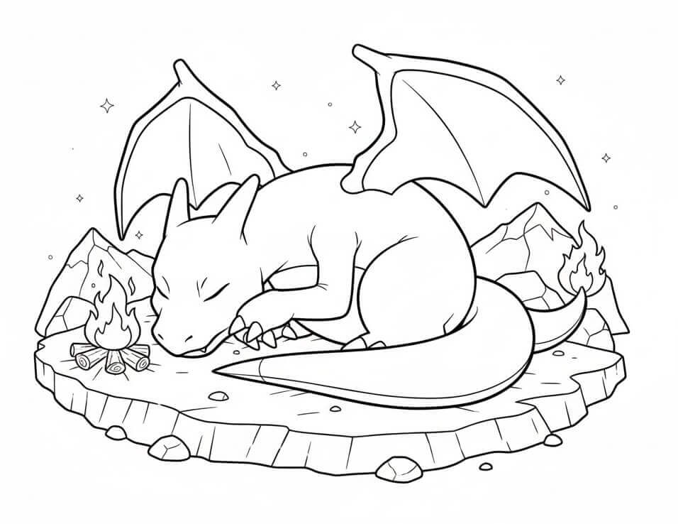 Fise de colorat cu Charizard de colorat p10