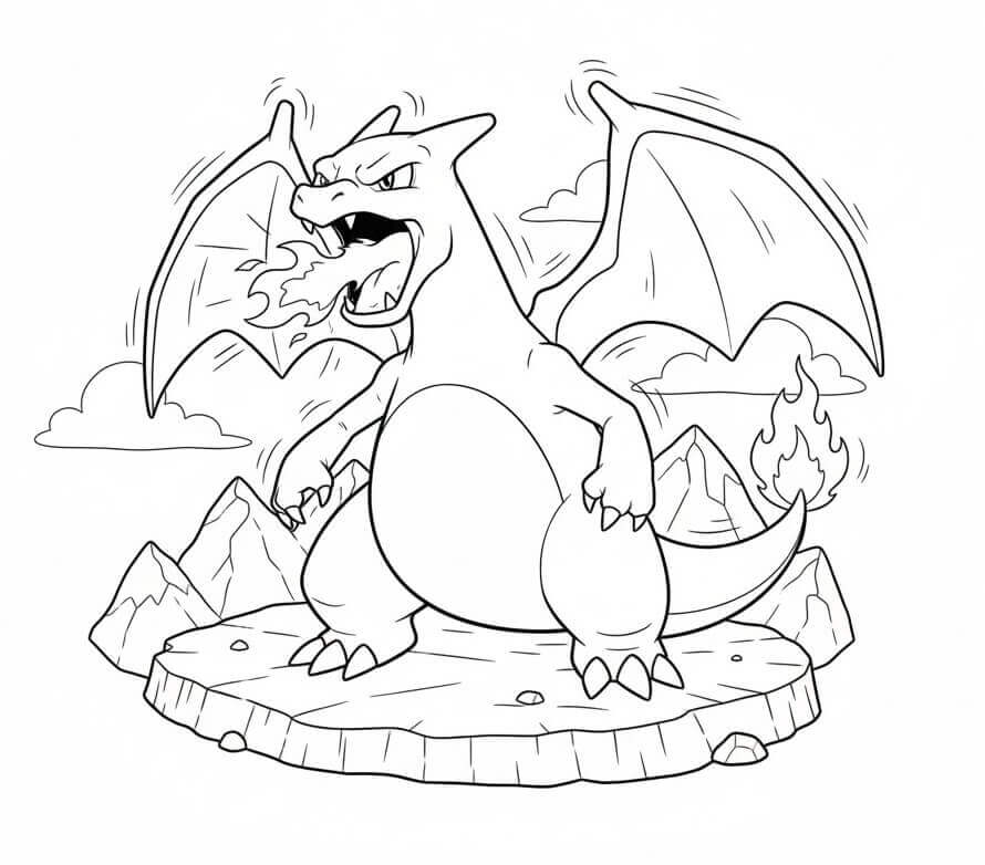 Fise de colorat cu Charizard de colorat p11