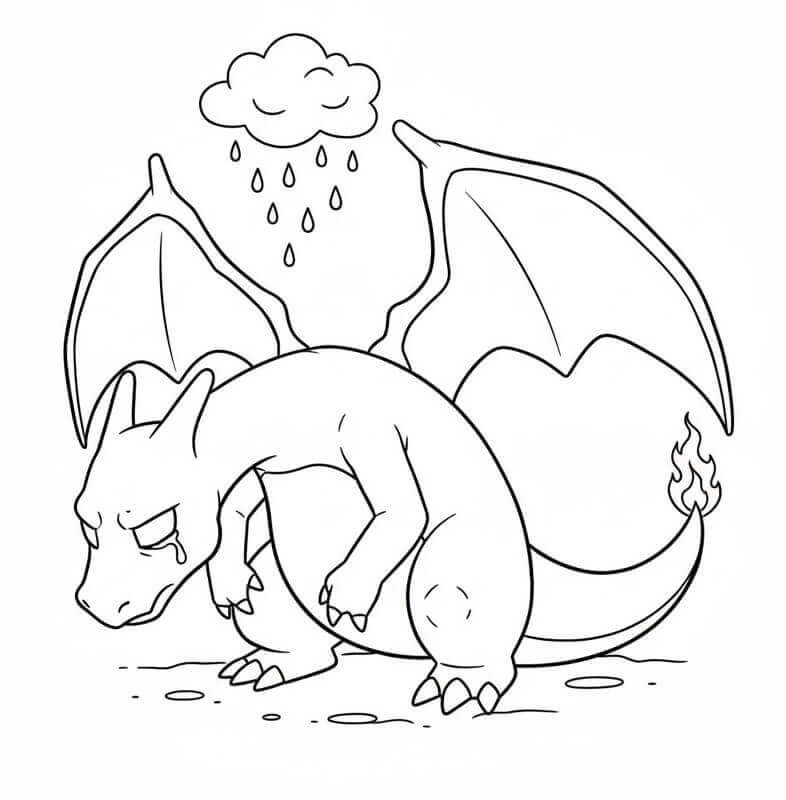 Fise de colorat cu Charizard de colorat p12