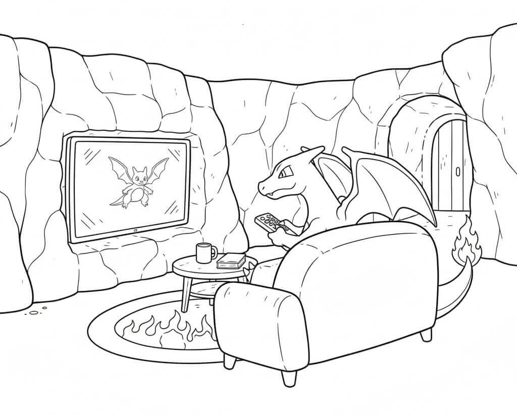 Fise de colorat cu Charizard de colorat p13