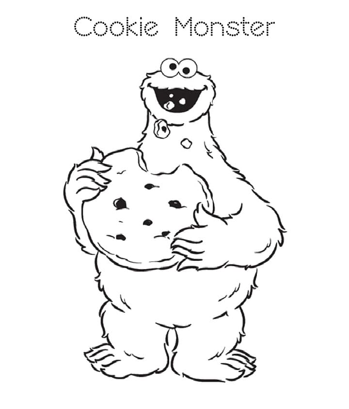 Fise de colorat cu Cookie Monster de colorat p03