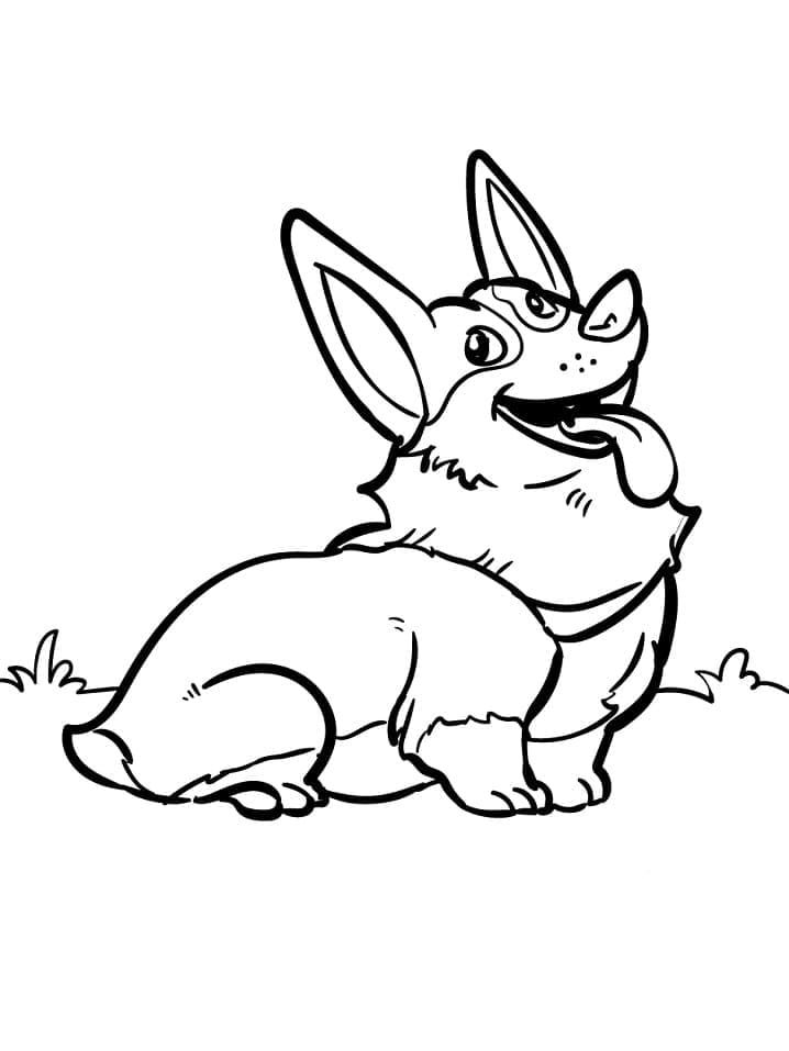 Fise de colorat cu Corgi de colorat 14