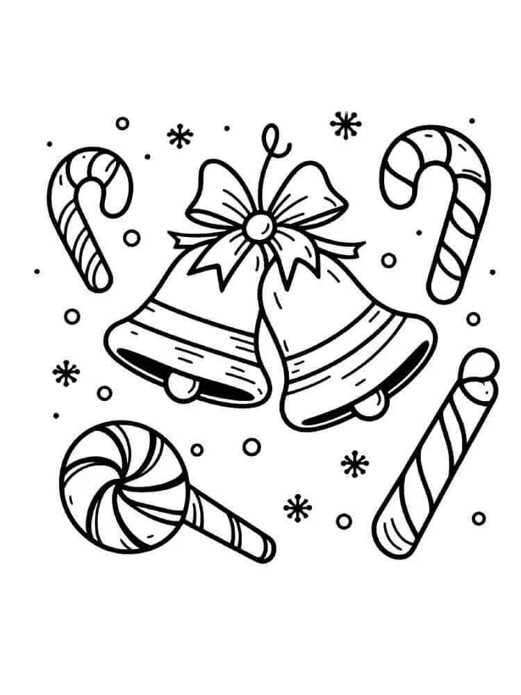 Fise de colorat cu Craciun Clopotei de colorat p06