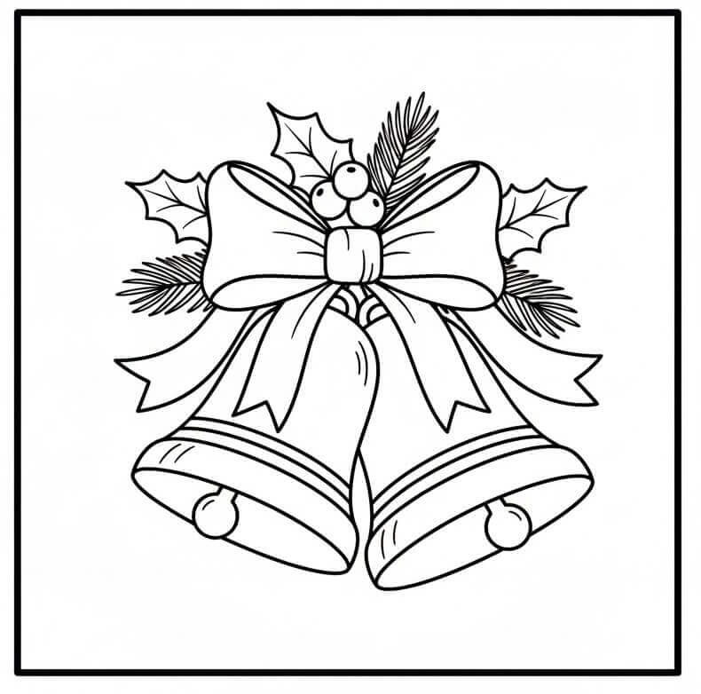 Planse de colorat cu Craciun Clopotei