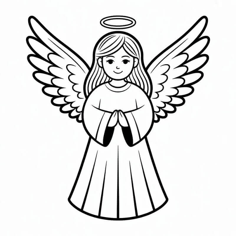 Fise de colorat cu Craciun Ingerasi de colorat p04