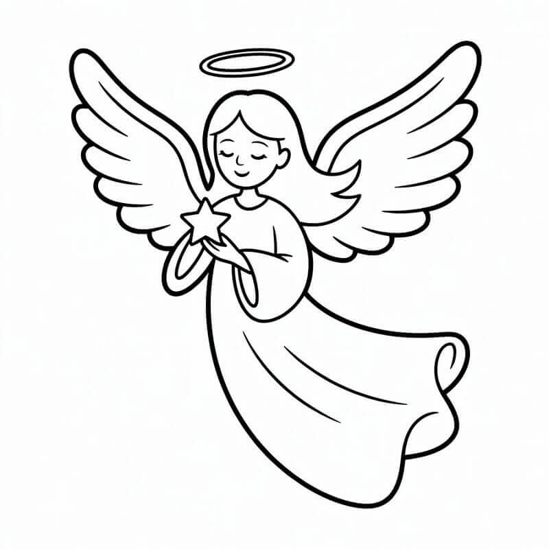 Fise de colorat cu Craciun Ingerasi de colorat p07