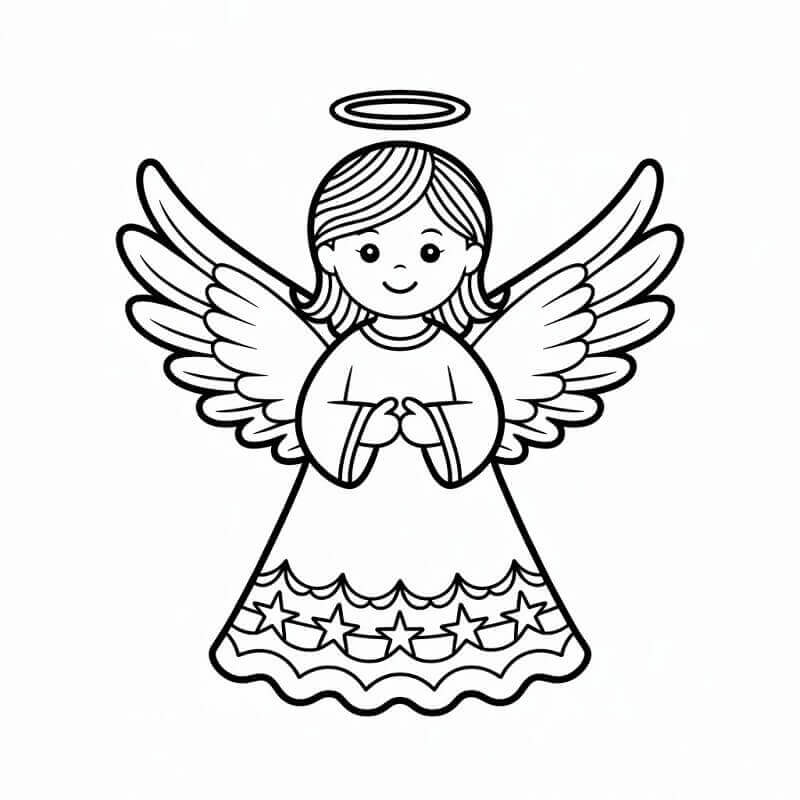 Fise de colorat cu Craciun Ingerasi de colorat p09