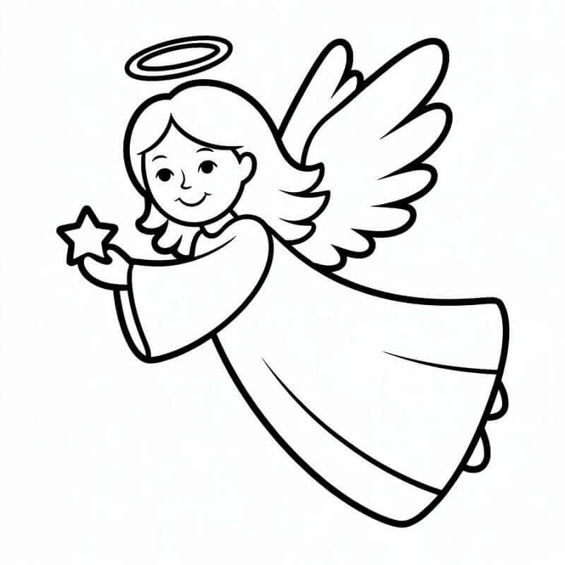 Fise de colorat cu Craciun Ingerasi de colorat p10