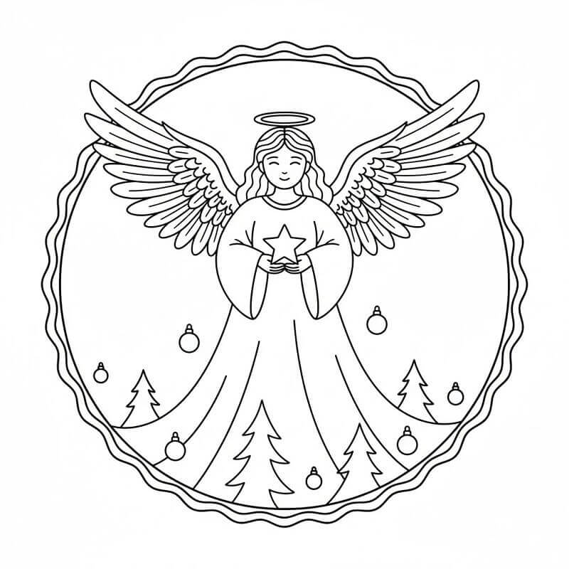 Fise de colorat cu Craciun Ingerasi de colorat p13