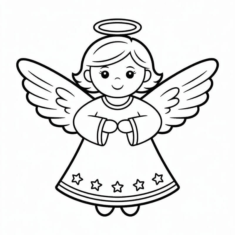 Fise de colorat cu Craciun Ingerasi de colorat p17