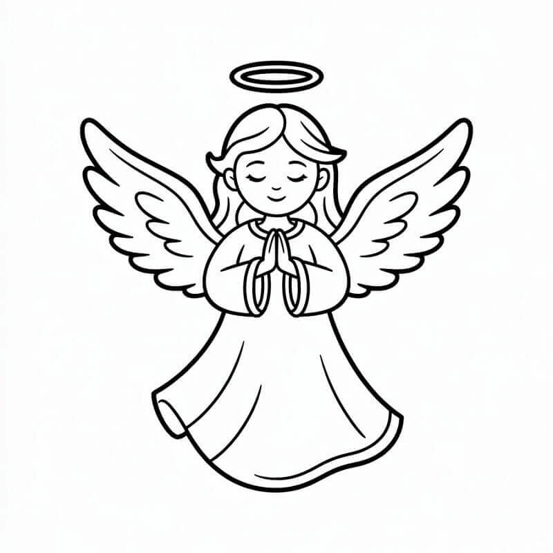 Fise de colorat cu Craciun Ingerasi de colorat p18