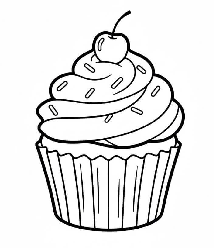 Fise de colorat cu Cupcake de colorat p01