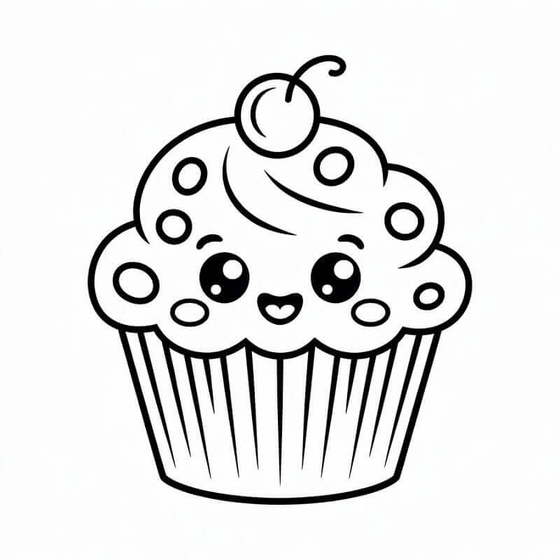 Fise de colorat cu Cupcake de colorat p02