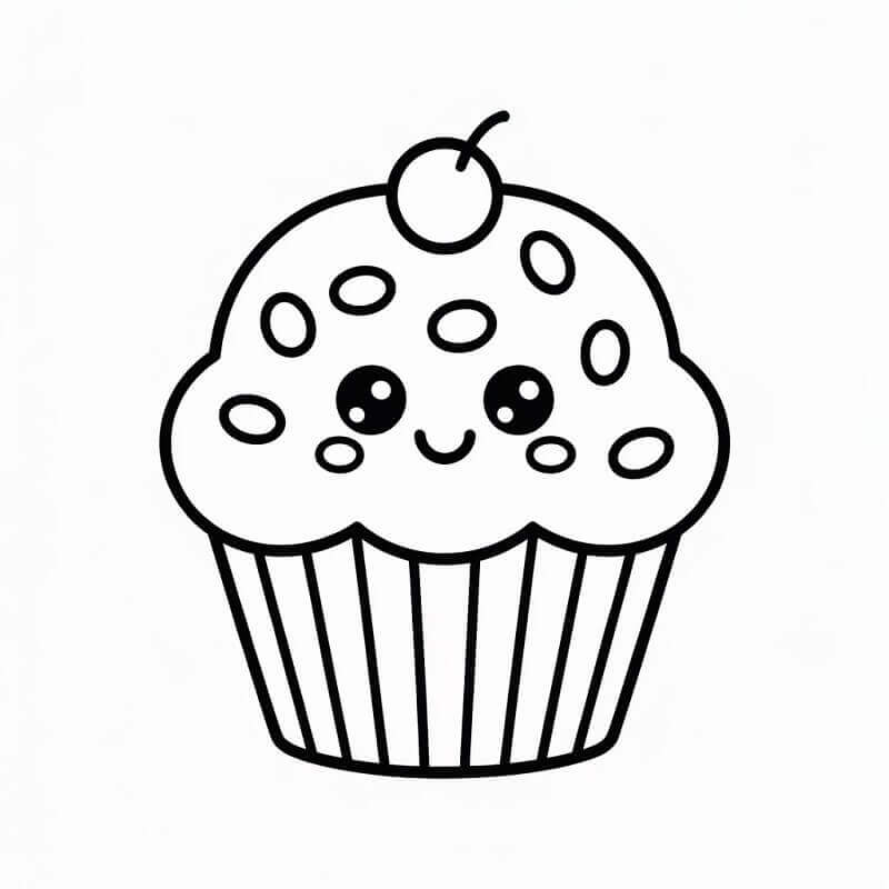 Fise de colorat cu Cupcake de colorat p03