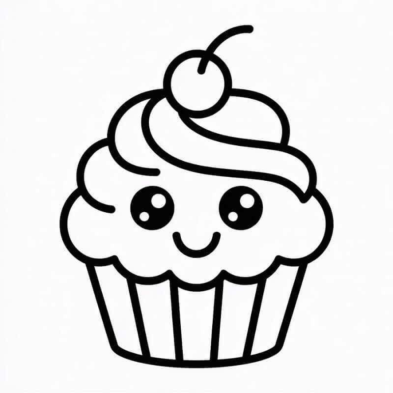 Fise de colorat cu Cupcake de colorat p05