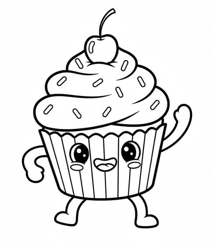 Planse de colorat cu Cupcake