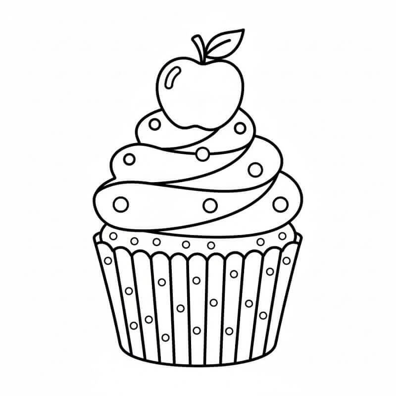 Fise de colorat cu Cupcake de colorat p09