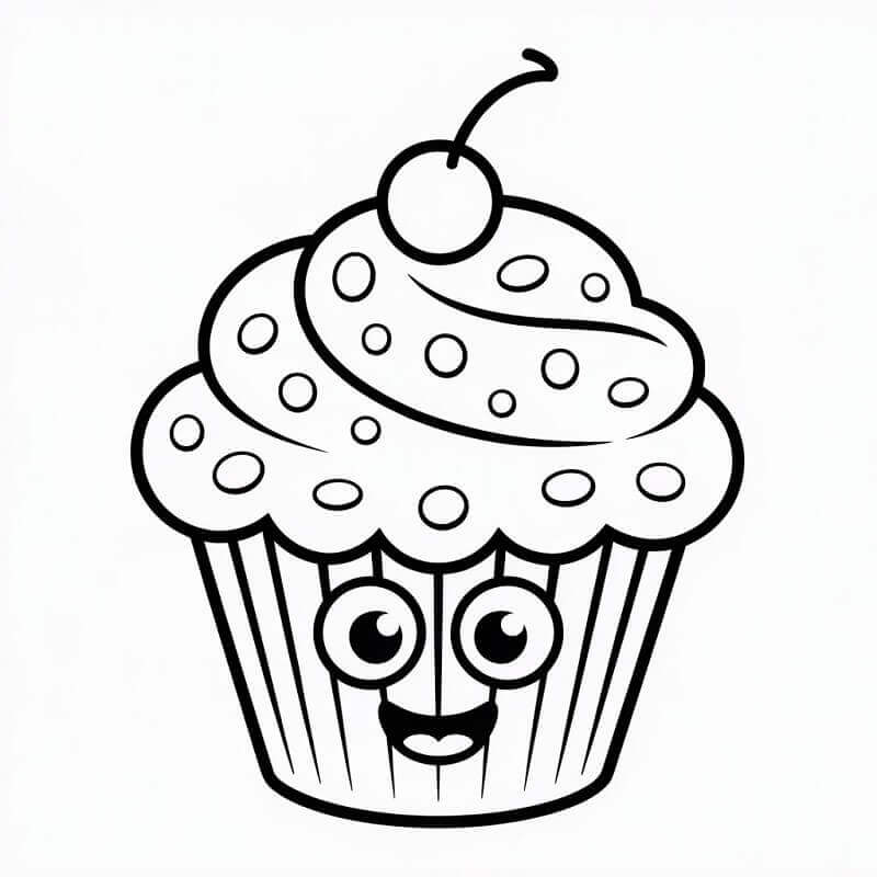 Fise de colorat cu Cupcake de colorat p12
