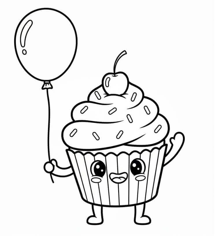 Fise de colorat cu Cupcake de colorat p13