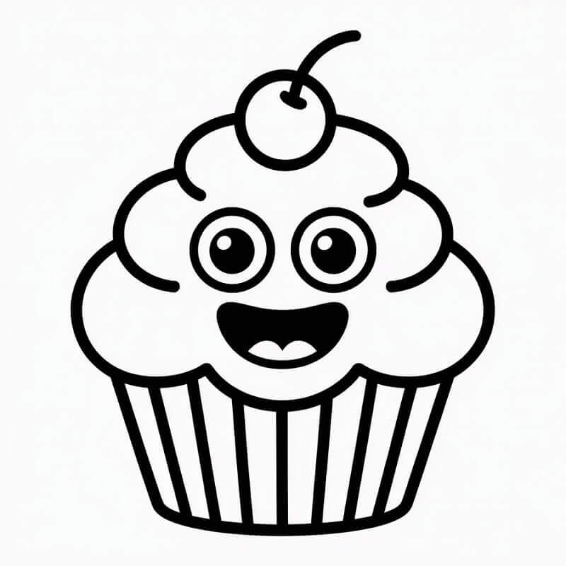 Fise de colorat cu Cupcake de colorat p14