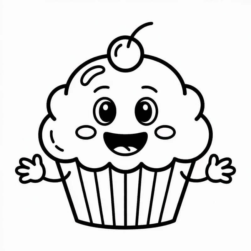 Fise de colorat cu Cupcake de colorat p15