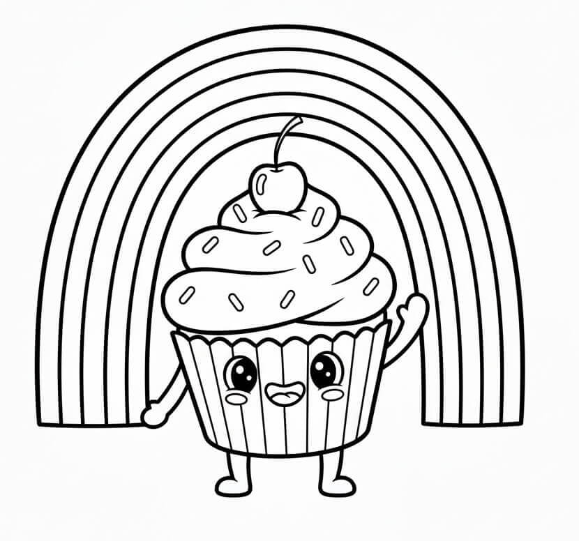 Fise de colorat cu Cupcake de colorat p16
