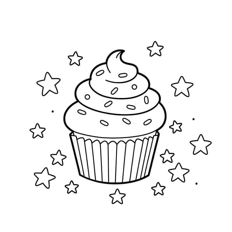 Fise de colorat cu Cupcake de colorat p17