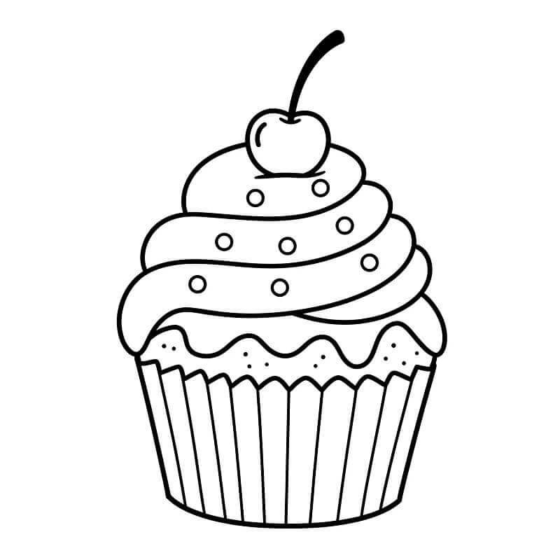 Fise de colorat cu Cupcake de colorat p18