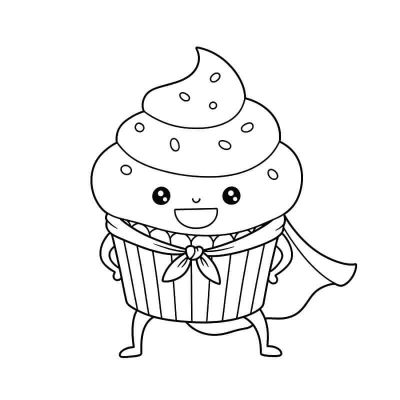 Fise de colorat cu Cupcake de colorat p19