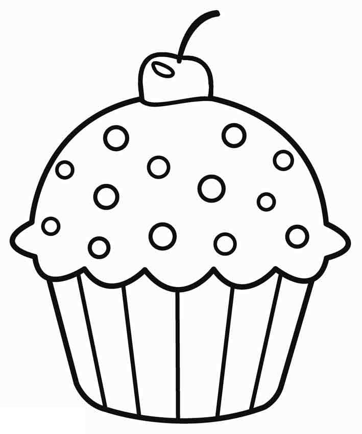 Fise de colorat cu Cupcake de colorat p24