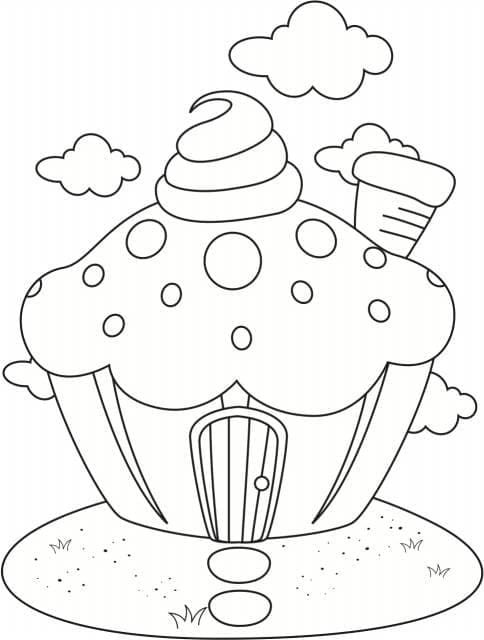 Fise de colorat cu Cupcake de colorat p39