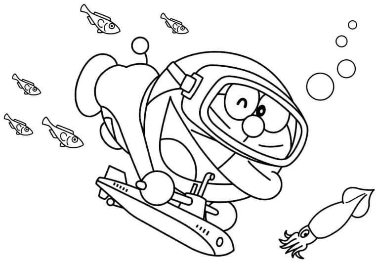 Fise de colorat cu Doraemon de colorat p11