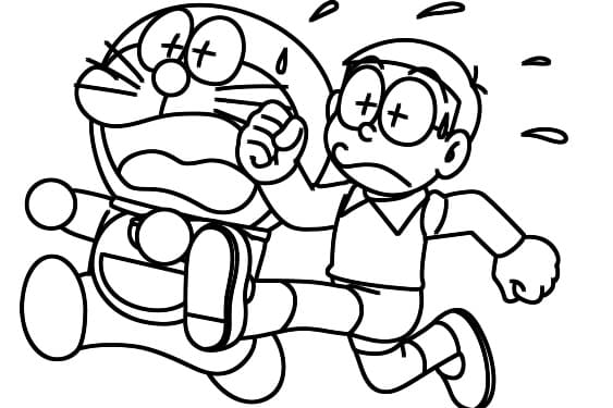 Fise de colorat cu Doraemon de colorat p14
