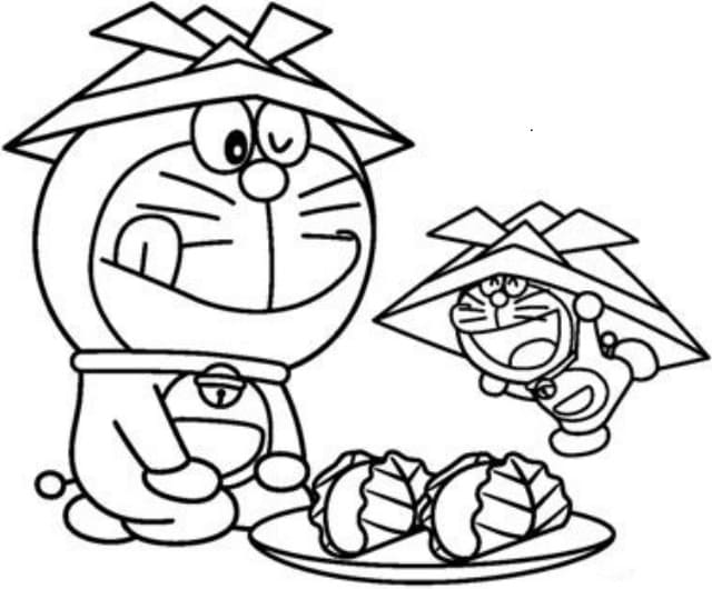 Fise de colorat cu Doraemon de colorat p16