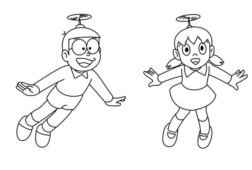 Fise de colorat cu Doraemon de colorat p21