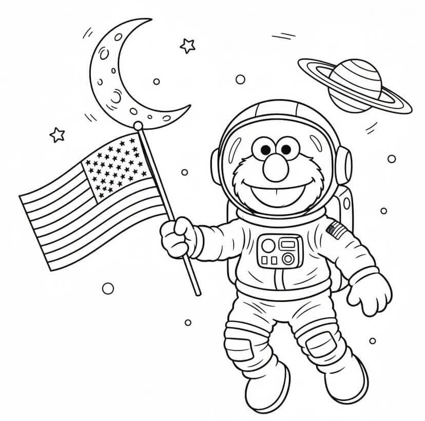 Fise de colorat cu Elmo de colorat p06