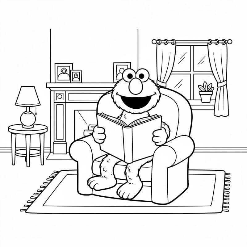 Fise de colorat cu Elmo de colorat p08